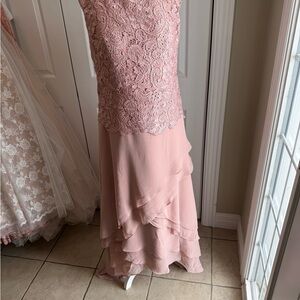 Asymmetrical Pink Lace Dress
